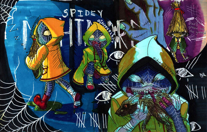 Spidey Nightmares, (2020) alcohol-based marker